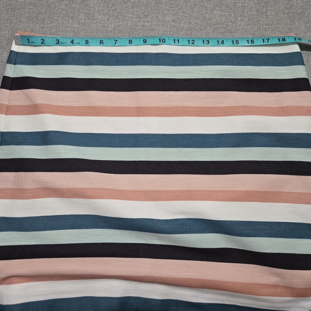 LOFT Striped Mini Skirt in Black, Pink, White and Teal Size 16 - Picture 9 of 10